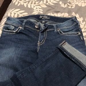 Brand new silver jean capris